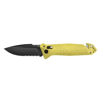 Couteau de poche Cac serration PA6 jaune 