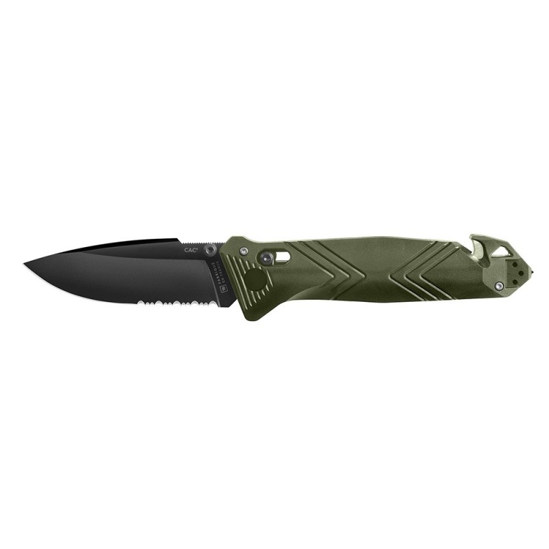 Couteau de poche Cac serration PA6 vert olive 