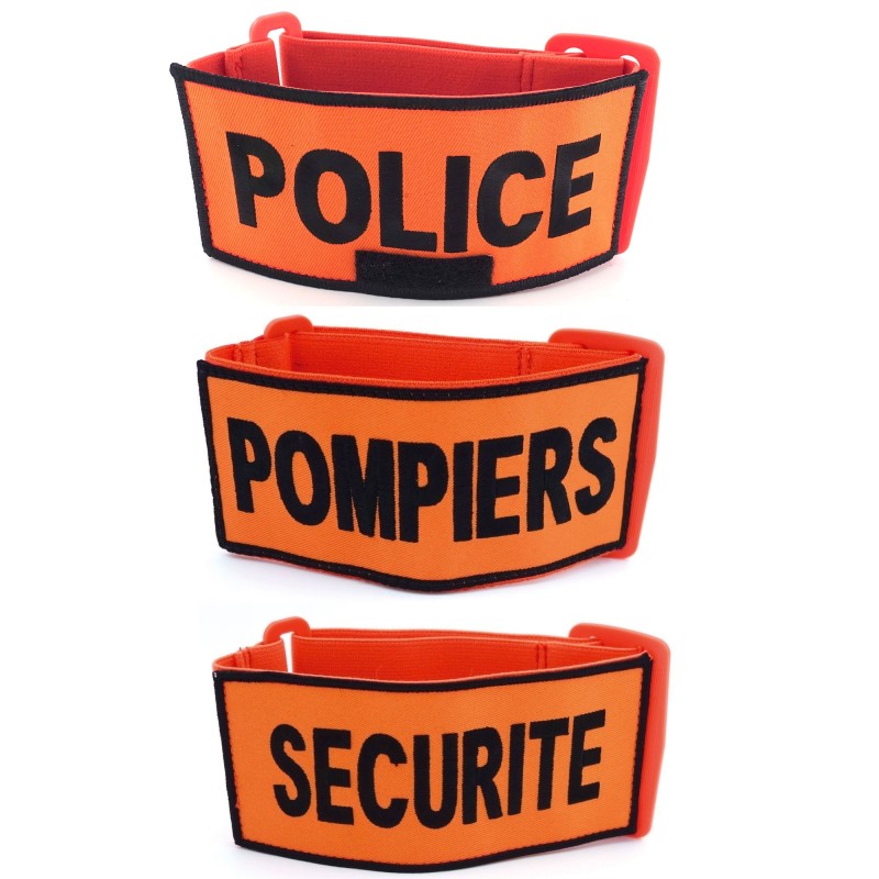 Brassard brodé Police, Pompier et Sécurité  