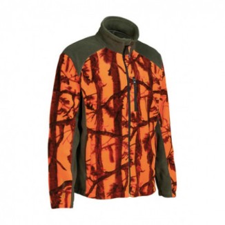 Blouson polaire chasse Ghost Camo Blaze&Black