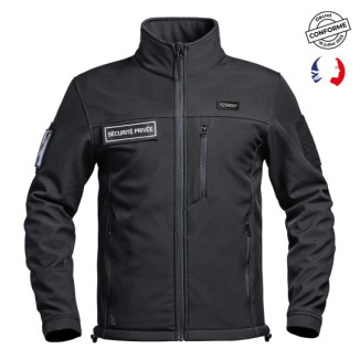 Veste Softshell SÉCU-ONE flap Sécurité Privée noir