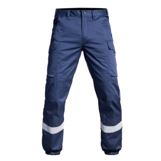 Pantalon SÉCU-ONE bas élastiqué HV-TAPE bleu marine