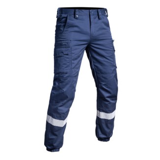 Pantalon V2 SÉCU-ONE bas élastiqué HV-TAPE bleu marine