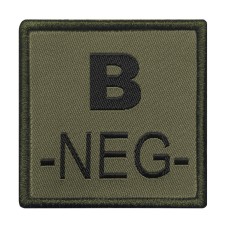 Patch groupe sanguin B- brodé vert olive 