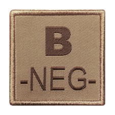 Patch groupe sanguin B- brodé tan 