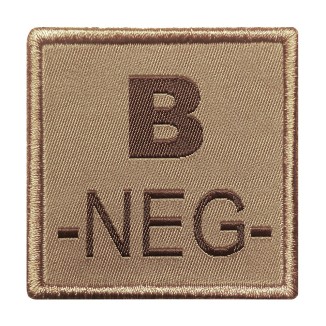 Patch groupe sanguin B- brodé tan 