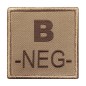 Patch groupe sanguin B- brodé tan